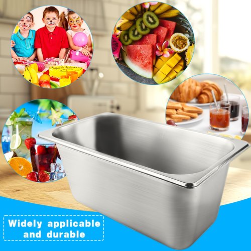 Norcoin 12 Pcs 1/3 Size 6 Inch Deep Restaurant Hotel Pan 201 Gauge Stainless Steel Steam Table Pan Commercial Catering Food Trays Warming Pans for Food Hotel Buffet