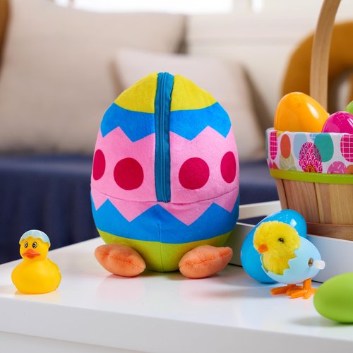 JOYIN 2 PCS Easter Stuffed Animal Plush Hiding Bunny Chick, Floppy Rabbit Ear Chick Wing Plushie with Zipper, Hide Carrot Egg Pillow, Reversible Easter Stuffed Animals, Soft Plush Toy Gifts for Kids