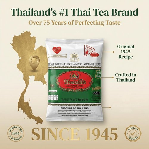 Chatramue (Number One) Green Tea Mix Extra Green Formula, 180g/6.35 Oz (Pack of 12)