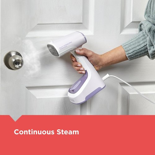 BLACK+DECKER Easy Store Pro Foldable Steamer - 45-Second Heat Up, Extra Long Cord & Lint Remover Attachment