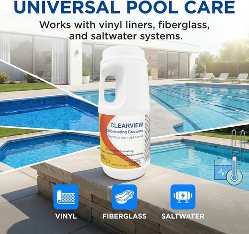 ClearView Chlorine Granules - Fast Dissolving Pool & Spa Sanitizer | 2.2 Lbs for Crystal Clear Water