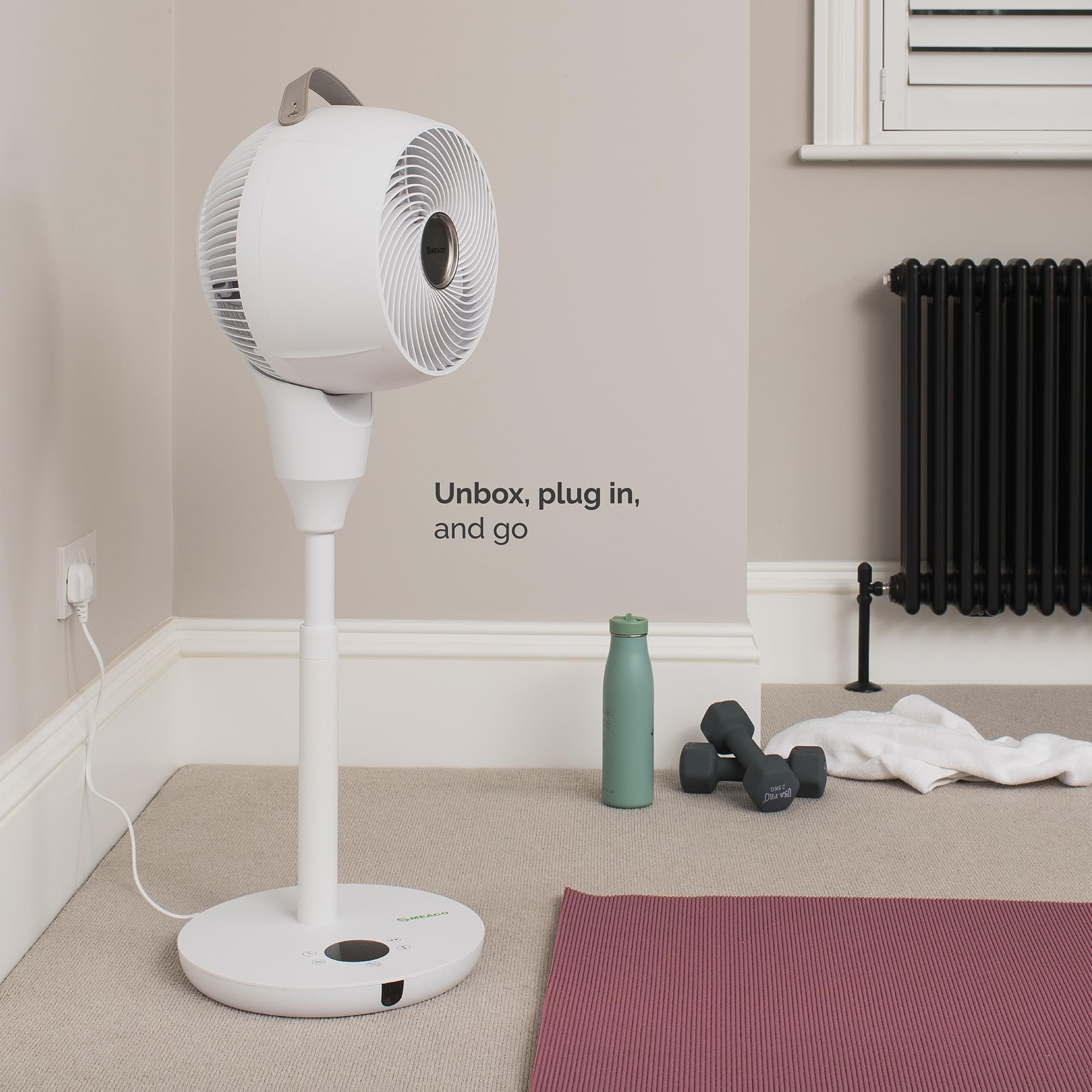 Meaco MeacoFan 1056P Pedestal fan, Air Circulator Award-winning, super-quiet, energy-efficient pedestal fan for bedroom and general home use