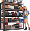 Garage Shelving | Heavy-Duty Metal Storage Unit - Adjustable 5-Tier Rack, 2050 lbs Capacity, Black - 78"x45"x20"
