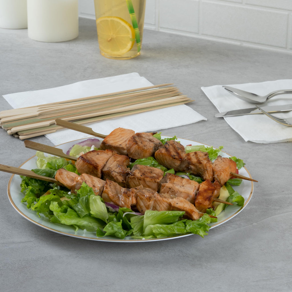 Restaurantware-10 Inch Paddle Bamboo Skewers, 1000 Disposable Bamboo Food Picks - Sturdy, Paddle Head, Bamboo Decorative Picks, Sustainable, For Serving Appetizers And Cocktail Garnishes