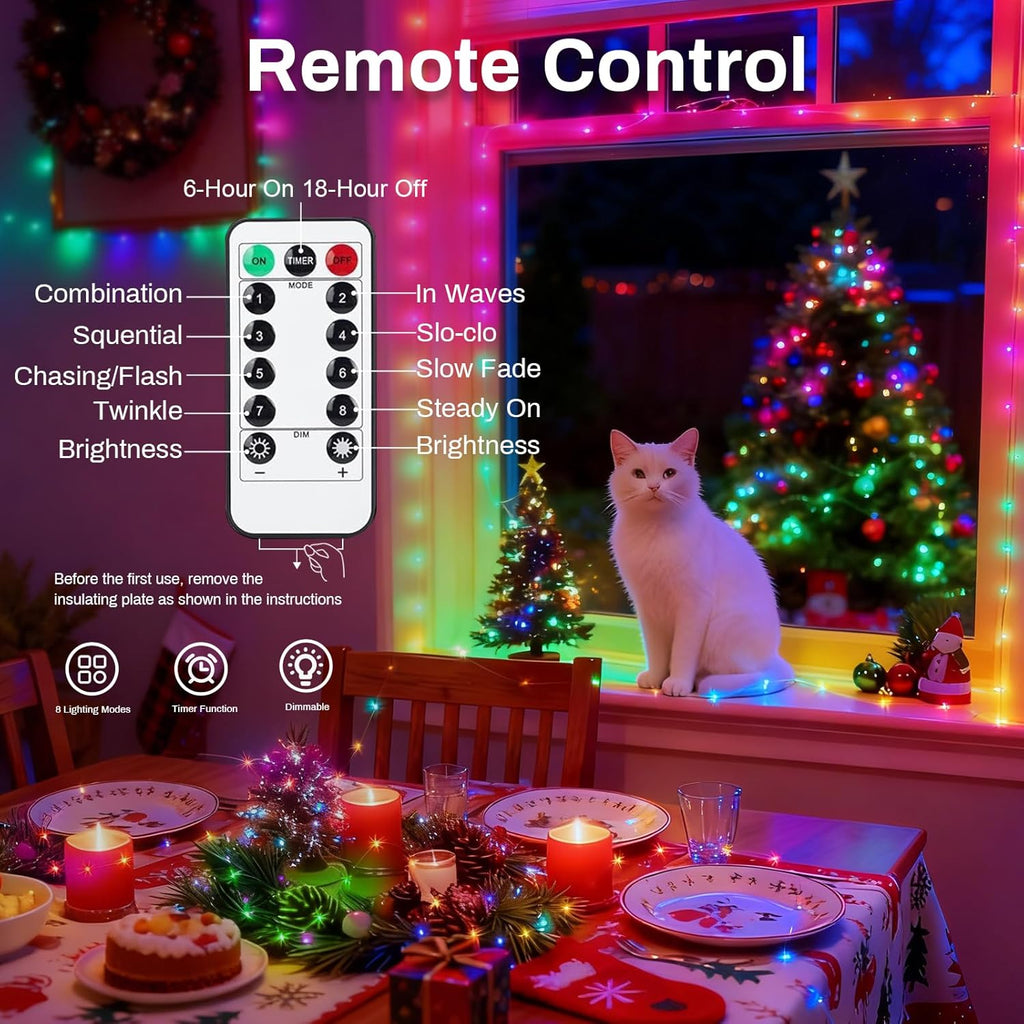 Skiennix 6 Pack Battery Powered Fairy Lights - Remote Control & Timer, 20 LED Mini Lights for Easter, Weddings & Parties | 7ft, Multicolor