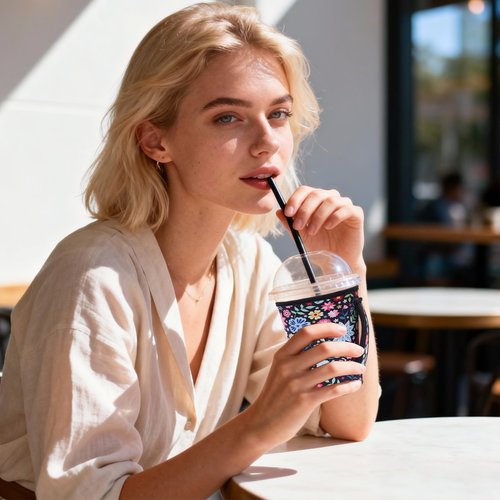 3 Pack Iced Coffee Sleeve Insulator Sleeves for Cold Drinks Beverages Reusable Neoprene Cup Sleeve with Handle Cup Holder for Starbucks Coffee, Dunkin Coffee, More (Black flower)