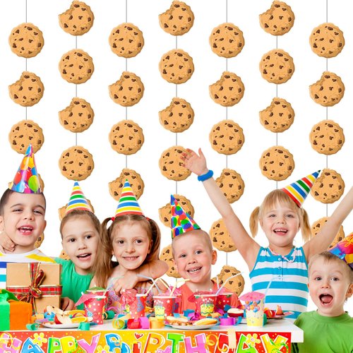 Xinnun Cookie Party Decorations Chocolate Chip Cookie Garlands Banners Cutouts Ribbon Streamers for Street Theme Birthday Baby Shower Party Decorations Supplies