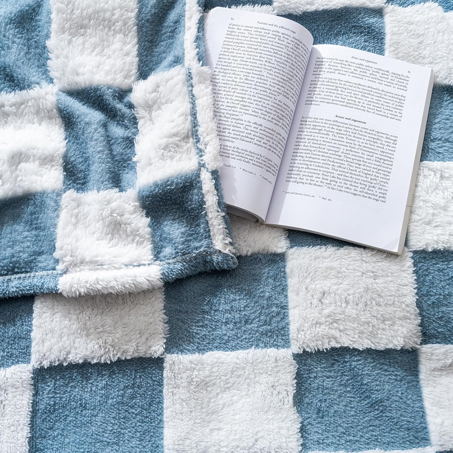 Skiennix Fleece Baby Blanket - 3D Checkerboard Design, Cozy & Warm for Infants | 30x40 Inches, Blue