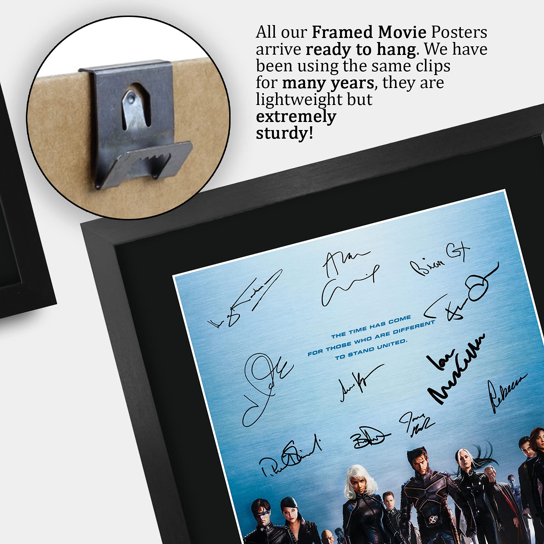 HWC Trading X-Men 2 Hugh Jackman, Patrick Stewart 16 x 12 inch Framed Gifts Printed Poster Signed Autograph Picture for Movie Memorabilia Fans - 16" x 12" Framed
