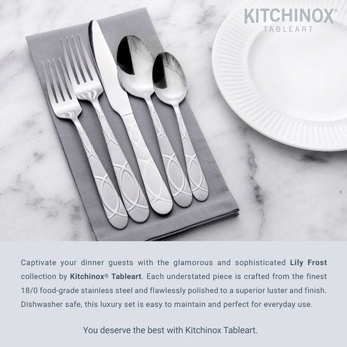 Kitchinox Lily Frost 20 Piece Flatware Set, Service for 4 (Pack of 2)