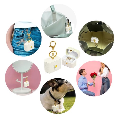 Ring Bearer Pillows for Dog Collar, PU Leather Wedding Ring Pillow Box for Pet, Mini Ring Holder Pouch Box, Earrings Storage Box for Proposal Engagement Wedding Ceremony Party Ivory
