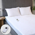 Sunbeam Electric Heated Mattress Pad Twin 75" x 39" 12 Heat Settings 12-Hour Auto Shut-Off Fast Heating Soft Cozy Fabric Deep Pocket Skirt Machine Washable