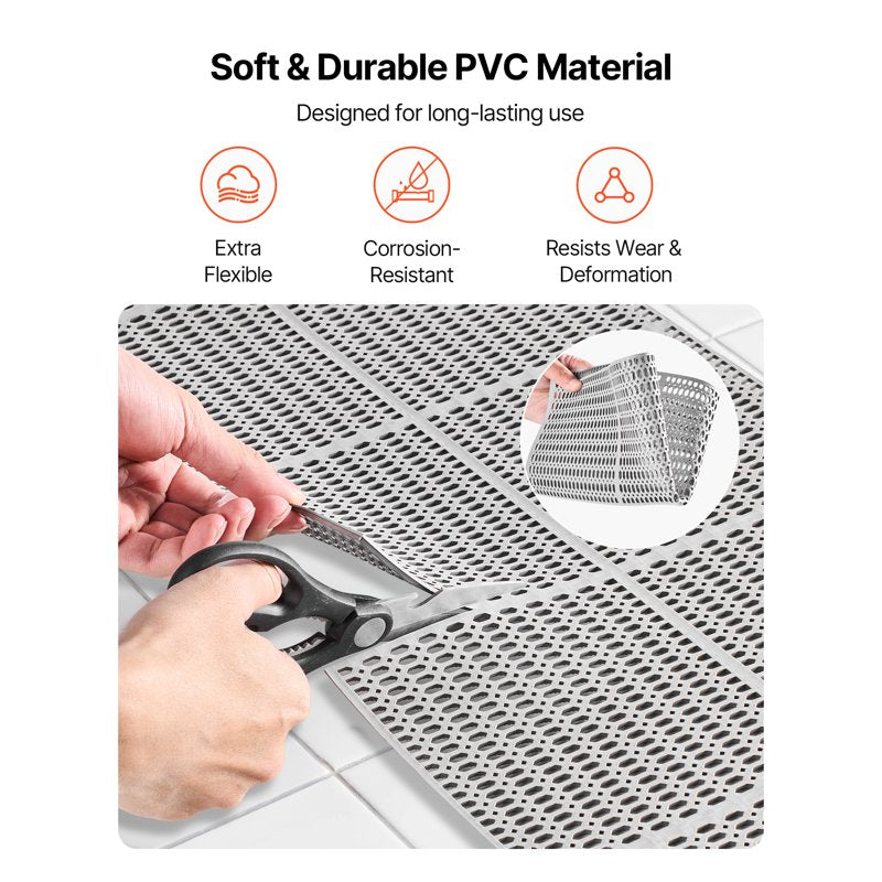 PVC Drainage Floor Mat 3x50ft Non-Slip Wet Area Roll for Indoor Outdoor Use