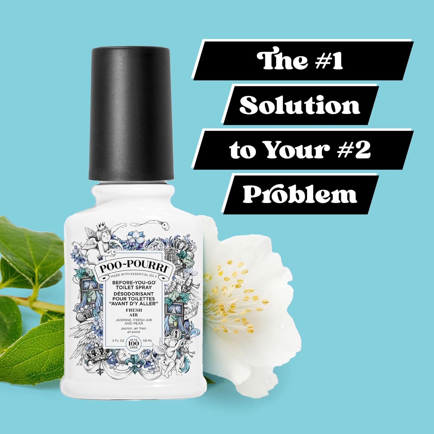 Poo-Pourri Before-You-Go Toilet Spray - Fresh Air with Jasmine & Mint, 2 Fl Oz