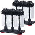 Havawish 2 Pack Water Bottle Cleaning Brush with Suction Base, 3 Head Bristle Bar Glass Washer for Sink, Cup Washer Brush Cleaner for Bar Beer Cup, Wine Glass(7.3 x 3.7 x 7.5)