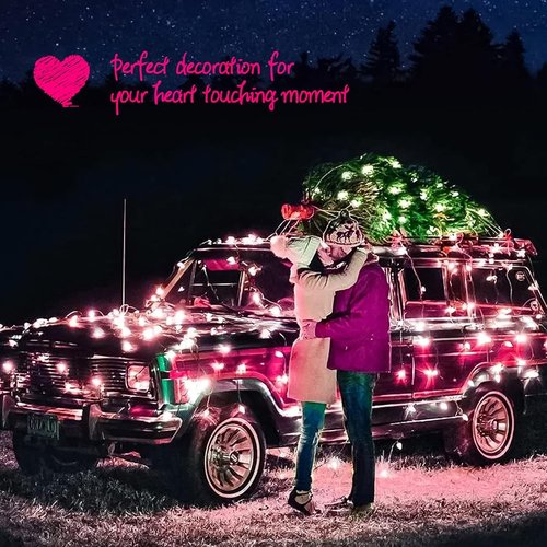 Minetom Pink Christmas Lights 100 Count 25 Feet Incandescent Bulb Mini Lights for Indoor Xmas Tree Garland Birthday Wedding Party Festival Decoration Valentines Day Decorations