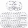 MECCANIXITY 60 Pcs Candle Dust Covers, 5cm/2" Round Printed Translucent Candles Drip Protectors Lid Accessories Letter Pattern for Craft Fragrance Making Jars Boxes Packaging
