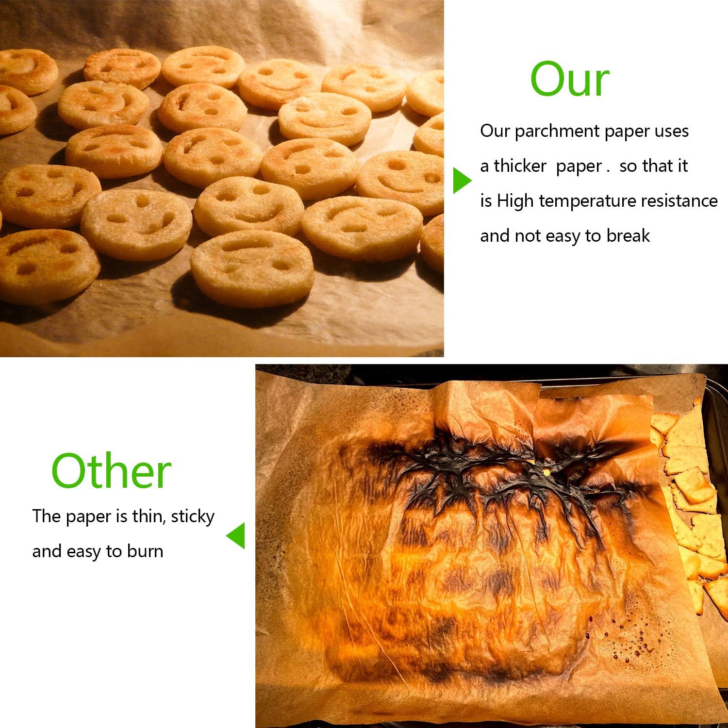 QYH Parchment Paper Sheets - 100 Unbleached Precut Baking Sheets | 8x12 Inches for Cookies, Frying, Air Fryer