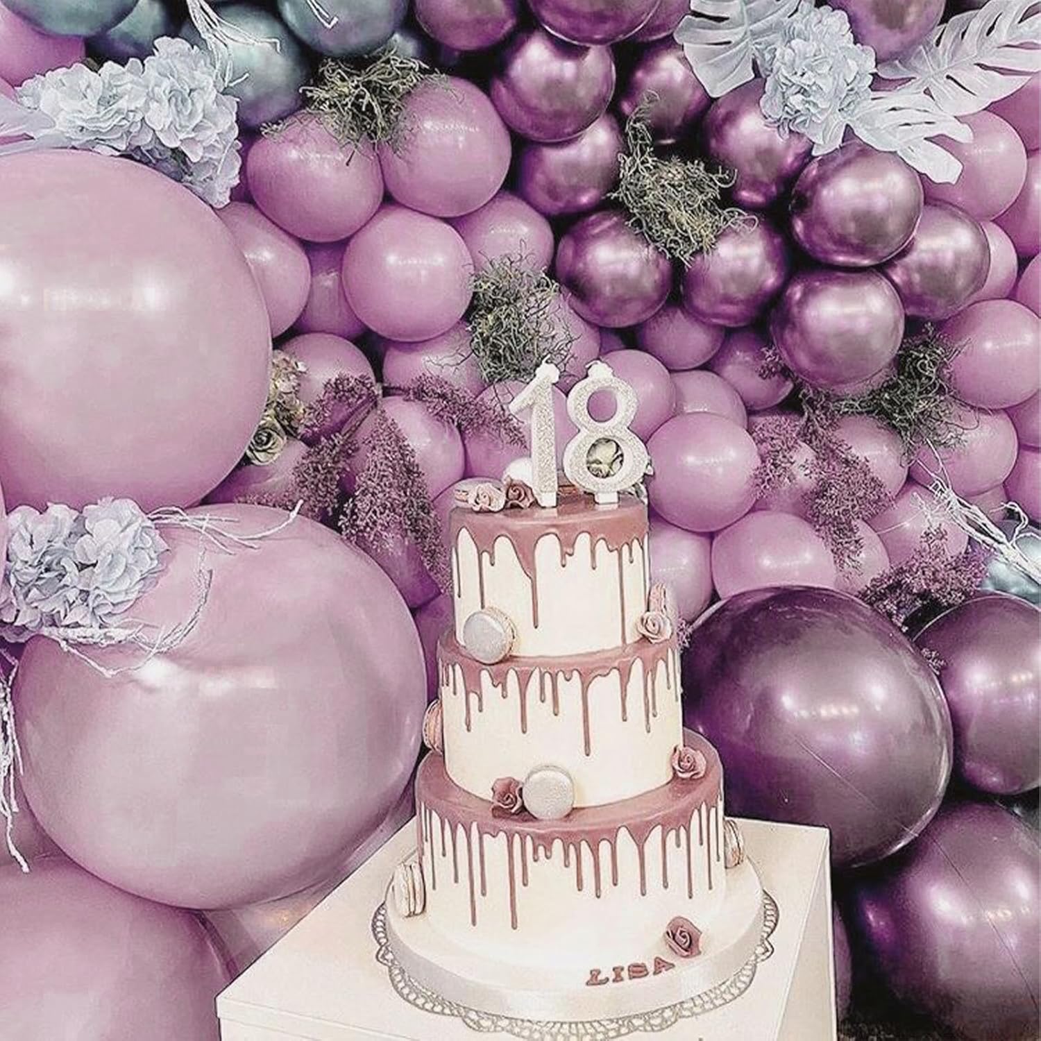PartyWoo Dusty Purple Balloons - 140-Piece Pack in 5, 10, 12 Inch Sizes | Boho Baby Shower & Birthday Decor