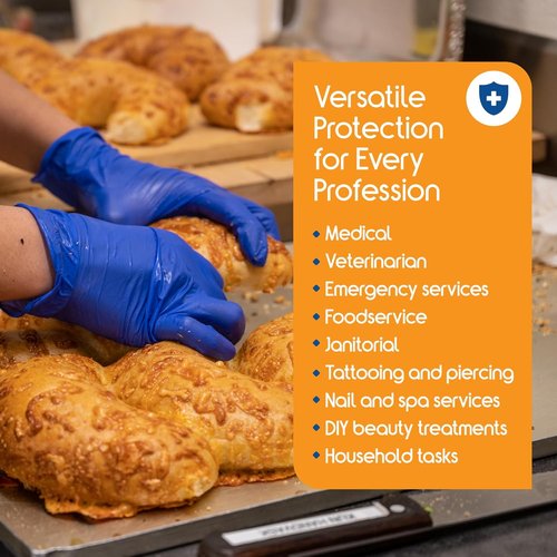 Inspire Cobalt Blue Nitrile Disposable Gloves - 4.5 Mil Medical Exam & Cleaning Safety Gloves