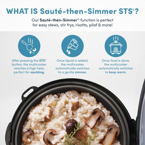 Cool Touch Rice Cooker with Glass Lid, Food Steamer, Slow Cooker, Multicooker with 11 Preset Functions, Steam Tray, Measuring Cup, Rice Spatula, 20 Cups (Cooked)