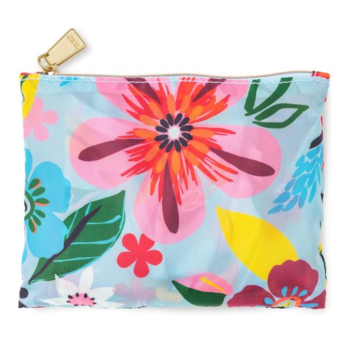 kate spade new york Reusable Produce Bags, Shopping Tote with Zipper Storage Pouch, Lightweight Foldable Grocery Bag, Safari Floral