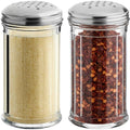 12 Oz Parmesan Cheese Shaker/salt and pepper shakers with Stainless Steel Lid, Clear Plastic seasoning shaker, sugar/spice dispenser, large salt and pepper shakers (360 ml) by GEEX DEPOT (2, 12 Oz)