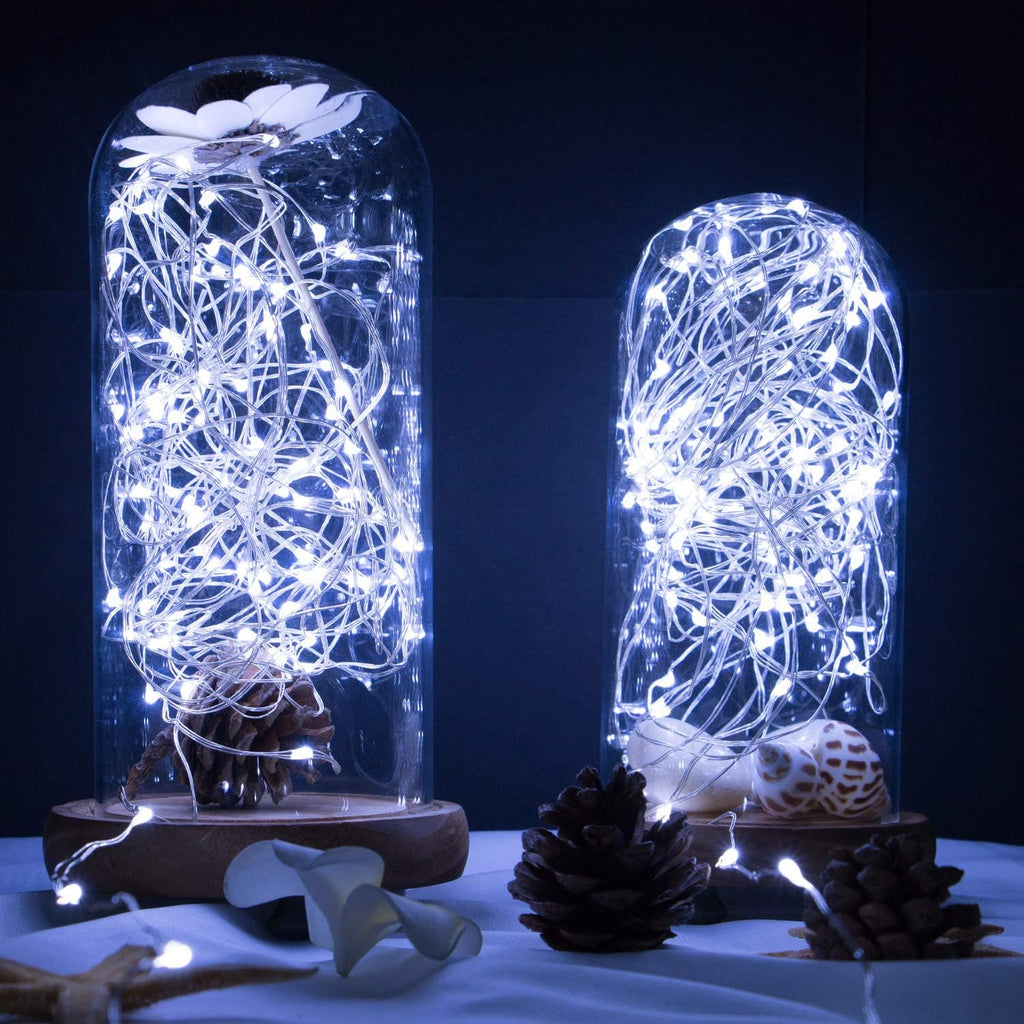 Skiennix 20 LED Fairy Lights - 7 Feet Battery Operated String Lights | Waterproof Silver Wire for Home & Party Decor