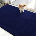 OLANLY Dog Door Mat - Absorbent Non-Slip Washable Chenille Mat for Muddy Paws | 48x30, Navy Blue