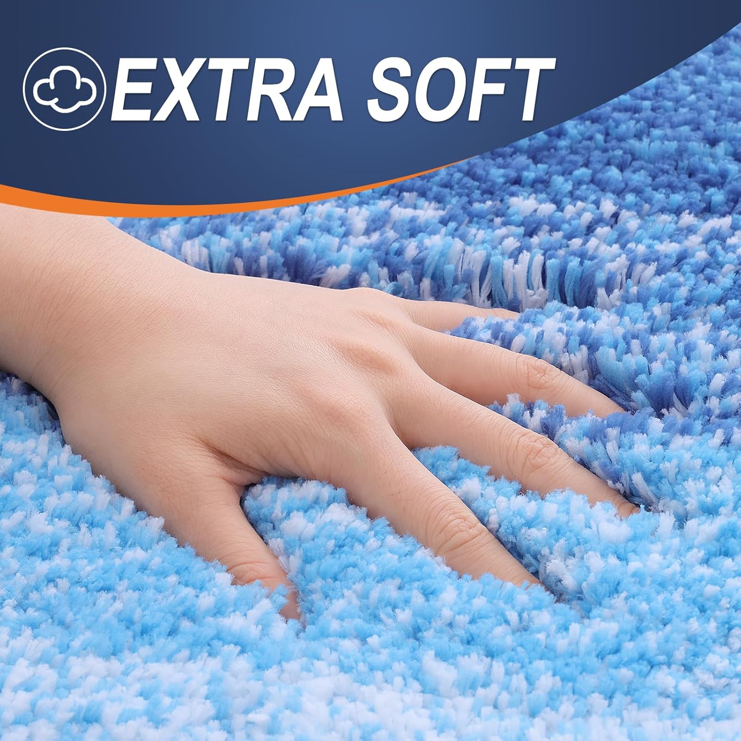 OLANLY Microfiber Bath Rugs - Extra Soft & Absorbent | Quick Dry, Washable 24x16, Light Royal Blue