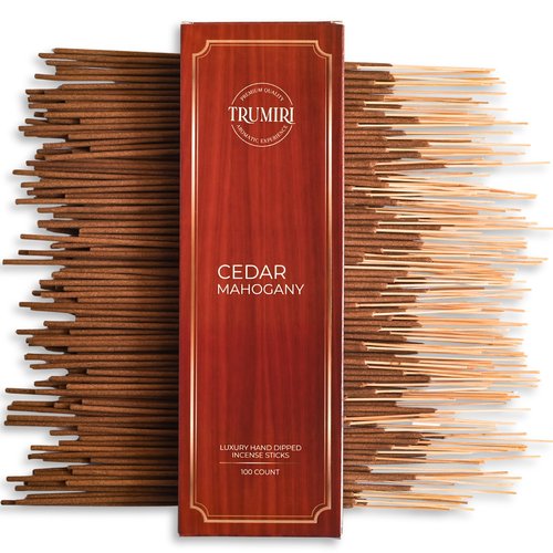 Cedar Mahogany Incense Sticks - Pack of 100 Inscents-Sticks - Inciensos Aromaticos para La Casa - Made with Natural Ingredients - Scented Insence Non Toxic Insense Incents