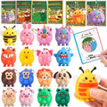 CHILDGO 24 Pack Valentines Pop Toys Gifts for Kids-Valentines Cards with 3D Animal Pop Toys,Bulk Fidget Toys,Classroom Exchange Gifts & Prize Rewards,Suction Party Favors for Toddlers Boys Girls