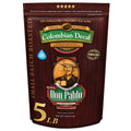 Don Pablo Colombian Decaf - Swiss Water Process Decaffeinated - Medium-Dark Roast Gourmet Coffee - 100% Arabica Whole Bean, Non-GMO, Low Acidity, 5 Pound (5 lb) Bag