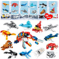 JZILU 24 Packs Valentines Day Gifts for Kids with Sea Animal Building Blocks, Valentines Day Cards for Kids School Exchange, Bulk Valentines Toys for Boy Girls Classroom