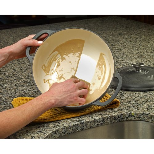Mercer Culinary Enameled Cast Iron Round Dutch Oven, 6 qt., Matte Black