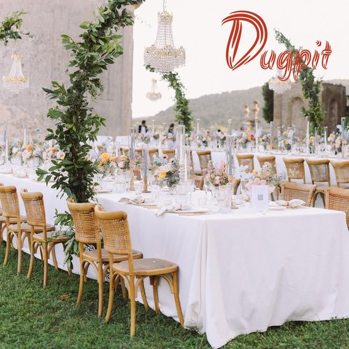 Dugpit 12Pack White Table Cloth Rectangle tablecloths 60x102Inch,Polyester Table Cloths for 6 Foot Rectangle Tables,Wrinkle Resistant Washable Fabric for Christmas Wedding,Banquet,Party