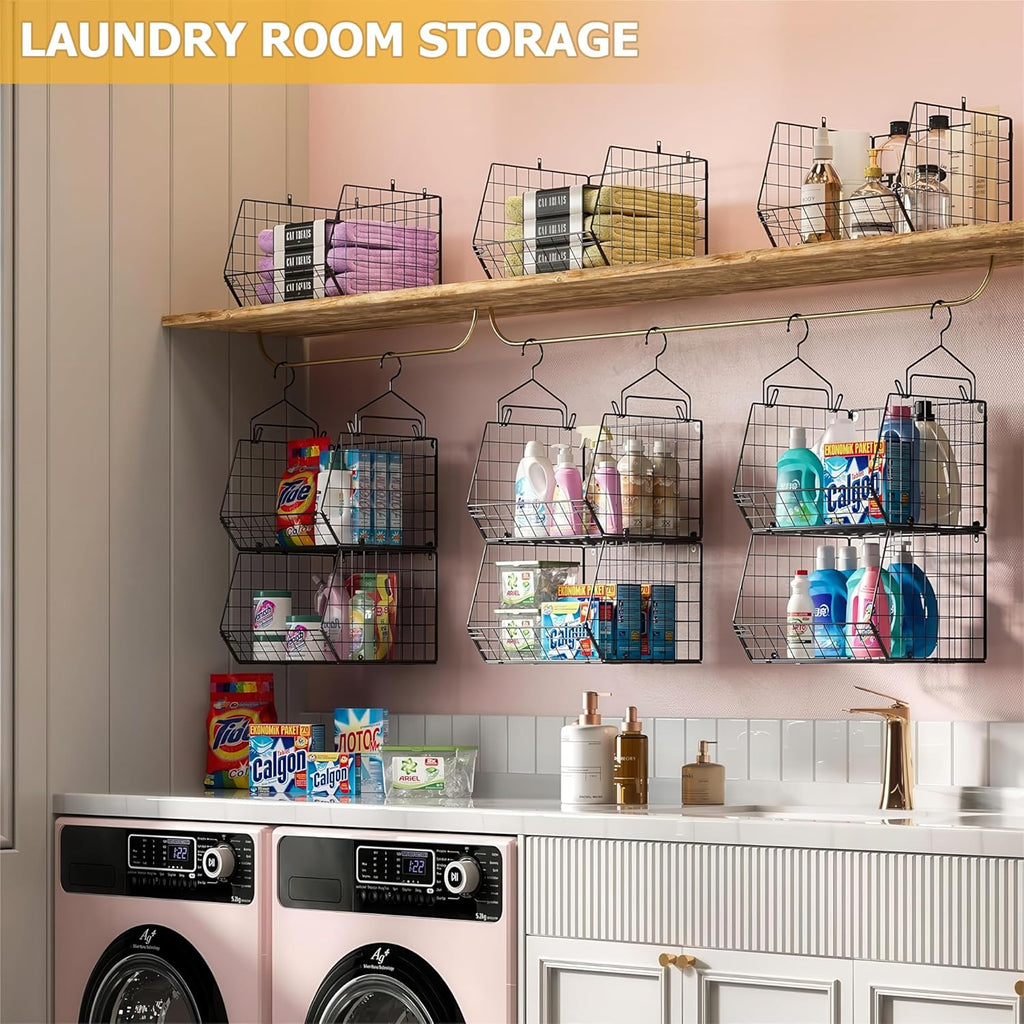 X-cosrack 7-Tier Foldable Closet Organizer - Wire Shelving with Hooks for Clothes & Accessories