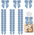TONIFUL Decorative Dusty Blue Satin Ribbon Bows - 50pcs, 4.5 Inch for Gift Wrapping & Crafts