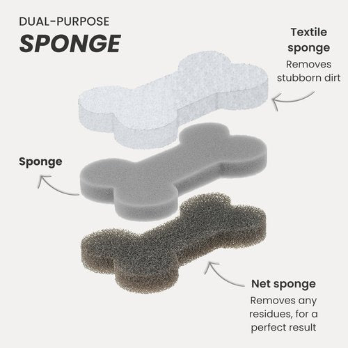 Vigar Pets Club Scrubber Sponge - Set of 4 Bone-Shaped Pet Bowl Cleaning Scrubber - Dish Sponges for Washing Pet Bowl - Non Scratch and Reusable, Gray