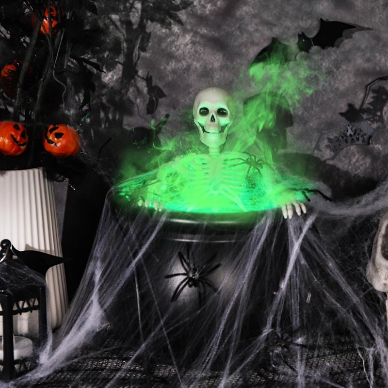 Indoor Halloween Decor Set with Floating Potion Cauldron & Mist Maker