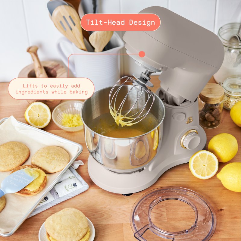 3.5 Qt Stand Mixer - Porcini Taupe with Beater, Dough Hook & Whisk