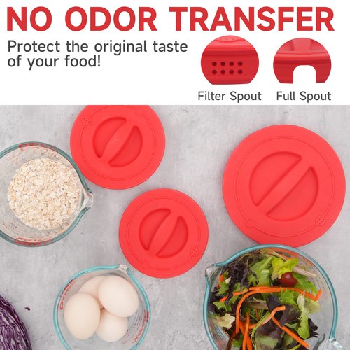 1 Pack Silicone Replacement Lids, Only Fit For Pyrex 2-Cup Tempered Glass Liquid Measuring Cups, Reusable & Food-Grade Silicone, Dishwasher & Microwave Safe (Cups not Included)