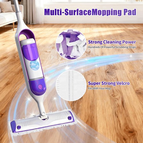 40 Pack Disposable Mopping Pads Refills for Swiffer PowerMop Multi-Surface & Wood Mops, Spray Clean Pads Replacement for Floor Cleaning（Purple Without Handle）