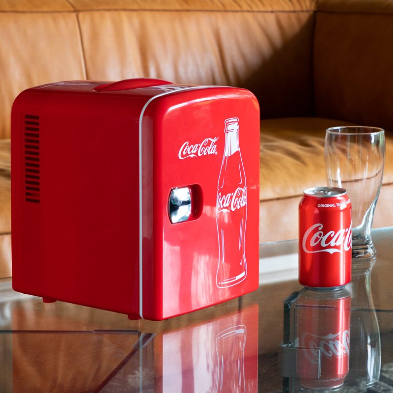 4L Portable Mini Fridge - 6 Can Personal Beverage Cooler for Travel & Desk