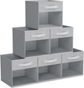 DIMJ Storage Cubes - 11x11 Inch Collapsible Storage Bins with Window - 6 Pack Grey Organizers for Clothes, Toys, and Books