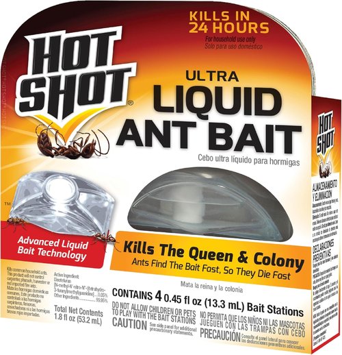 Hot Shot Ultra Ant Bait - Advanced Liquid Technology Kills Household Ants Fast | 4 Count Pack