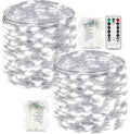 Skiennix 66FT Battery Operated Fairy Lights - 200 LED Waterproof String Lights with Remote & Timer for Indoor/Outdoor Decor | Cool White