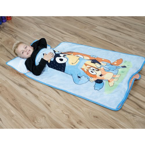 Bluey Kids Nap-Mat Set – Includes Pillow and Plush Blanket – Great for Boys or Girls Napping During Daycare or Preschool - Fits Young Children Aged 3-5