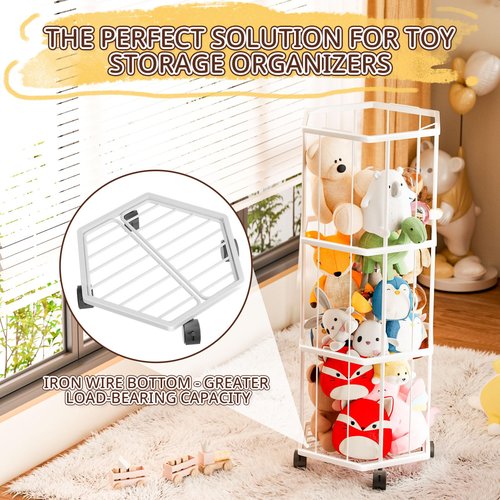 ksdenuov Extra Large Metal Stuffed Animal Storage, Organizer & Holder | Teddy Bear & Toy Storage for Playroom, Bedroom, Toddler Room | Space-Saving Plush Gift