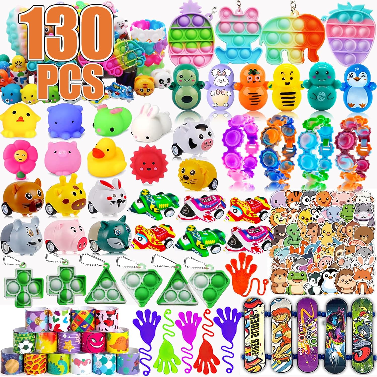 Regine Switzerland 130 Pcs Party Favors - Easter Basket Fillers & Treasure Box Toys for Kids 4-12